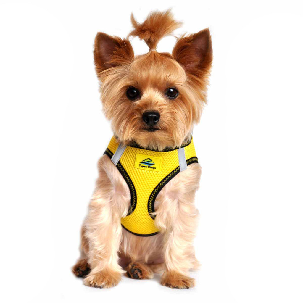 American River Dog Harness Top Stitch Collection - Vibrant Yellow