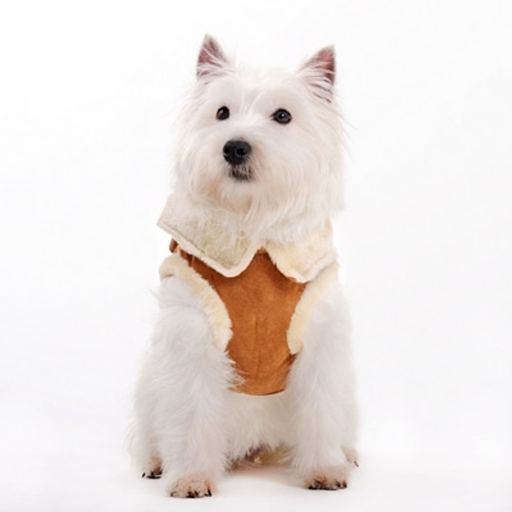 Brown Furry Harness Vest