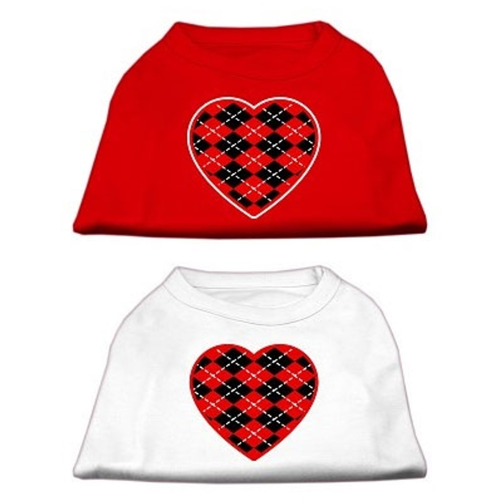 Red Argyle Heart Screen Printed Shirts
