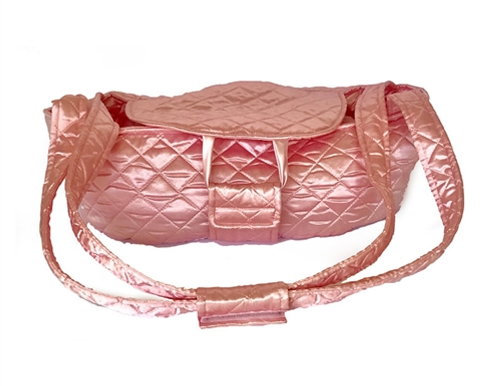 Brit Quilted Carrier- Pink Satin