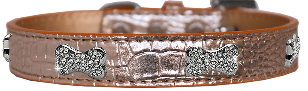 Croc Crystal Bone Dog Collar