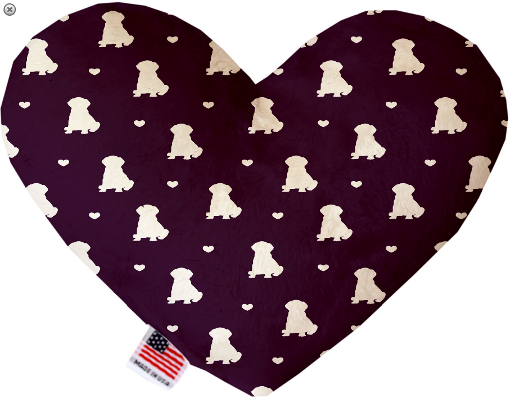 Purple Puppy Love Heart Dog Toy
