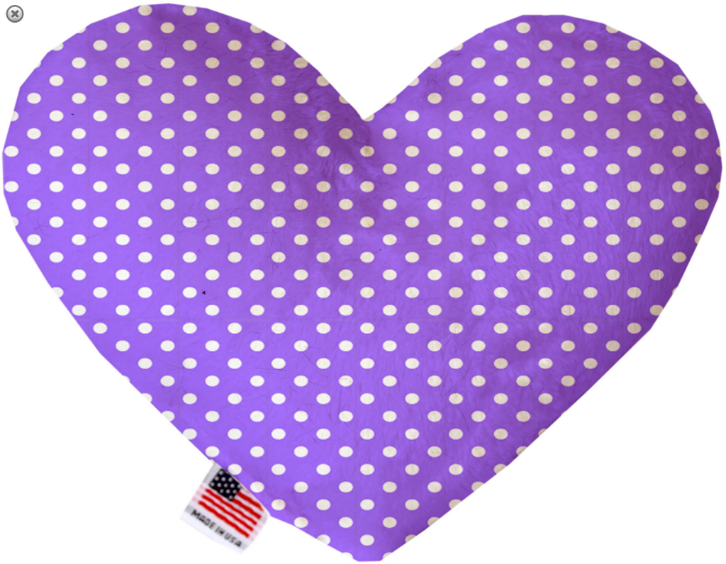 Purple Polka Dots Heart Dog Toy