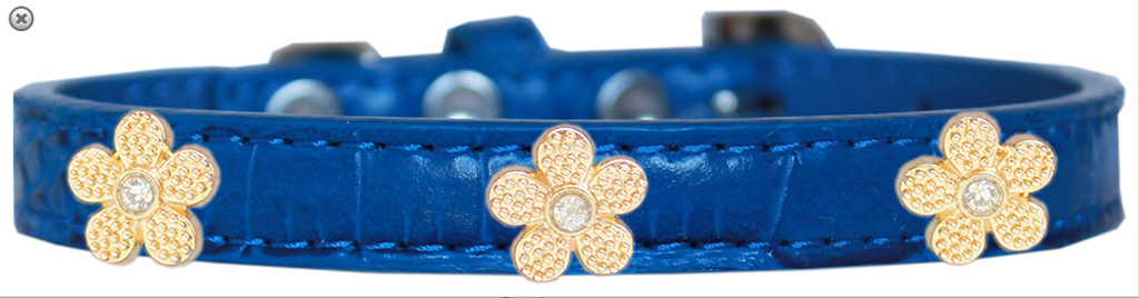 Gold Flower Widget Croc Dog Collar