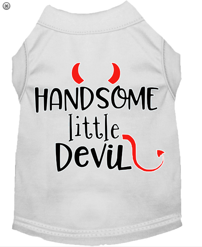 Handsome Little Devil Screen Print Dog Shirt