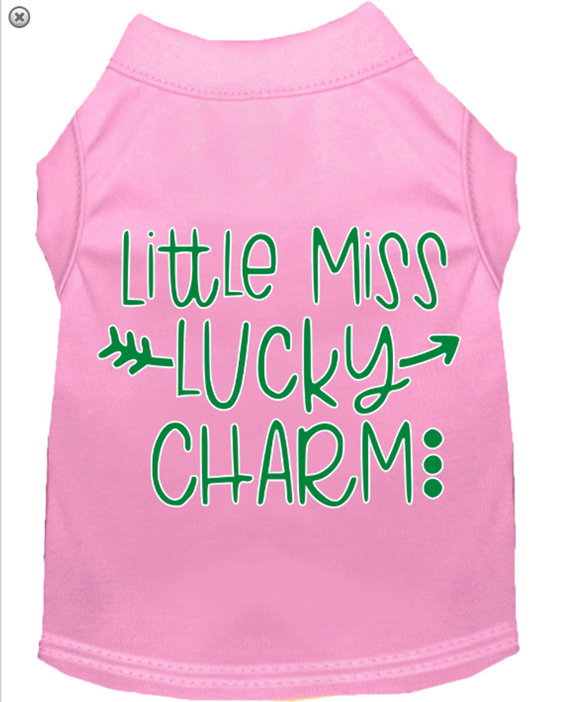 Little Miss Lucky Charm Screen Print Dog Shirt