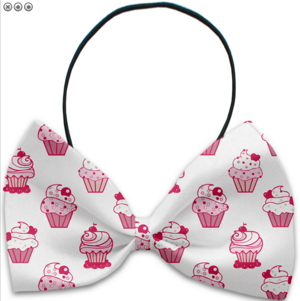 Pink Whimsy Cupcakes Pet Bow Tie