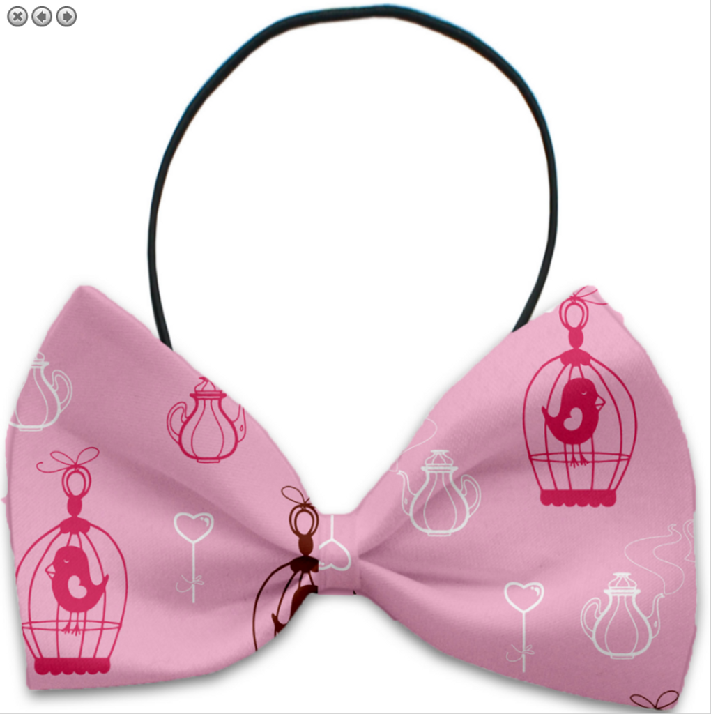 Pink Whimsy Bird Cages Pet Bow Tie