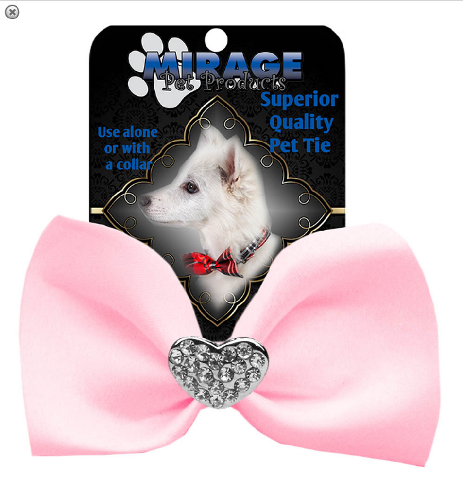 Crystal Heart Widget Pet Bowtie