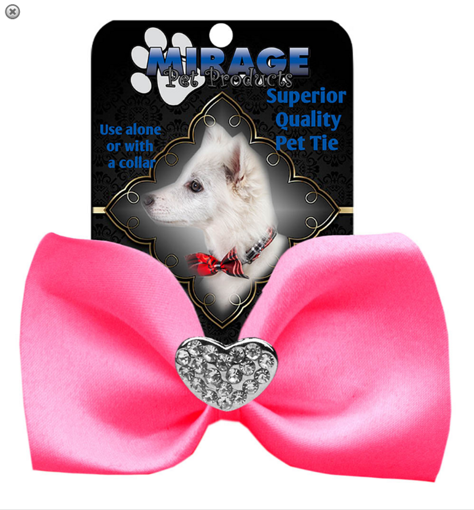 Crystal Heart Widget Pet Bowtie