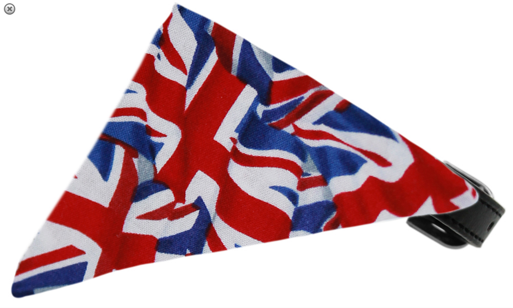 Union Jack(British) Flag Bandana Pet Collar Black