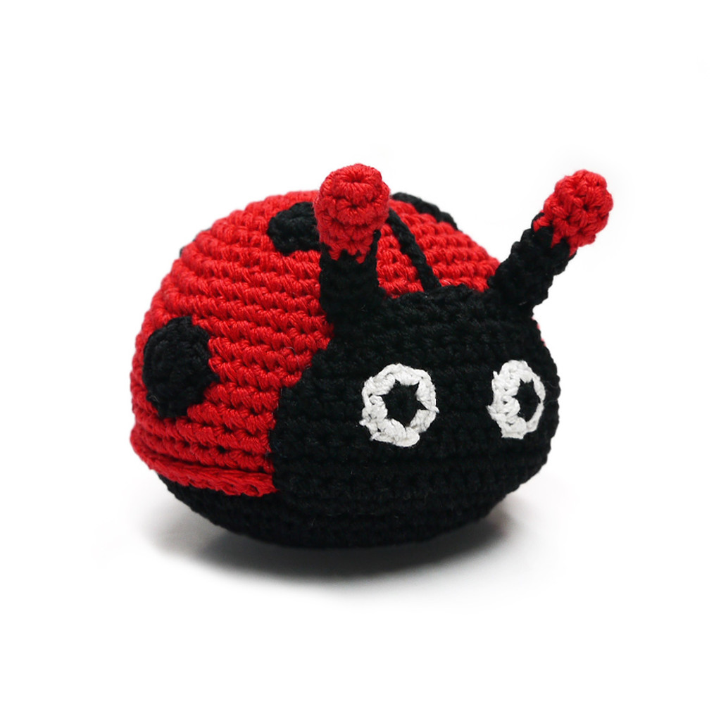PAWer Squeaky Ladybug Crochet Toy 
