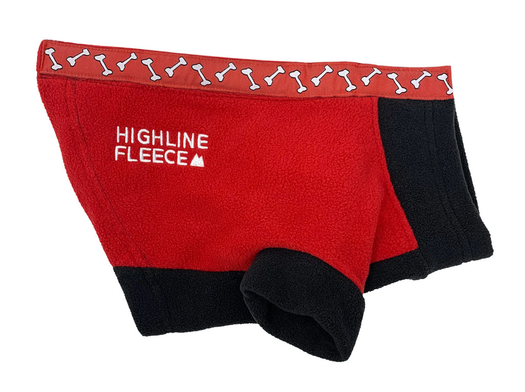 Highline Fleece Coat RED & BLACK W/Rolling Bones