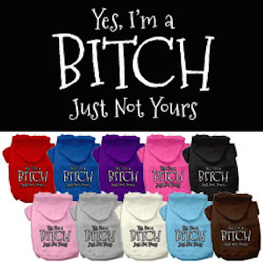 Yes I'm a Bitch Just Not Yours Screen Print Pet Hoodies