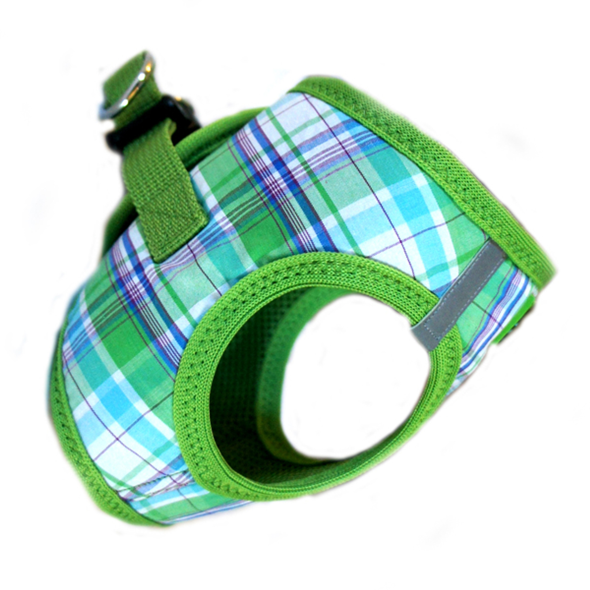 Green Plaid Dog Harness