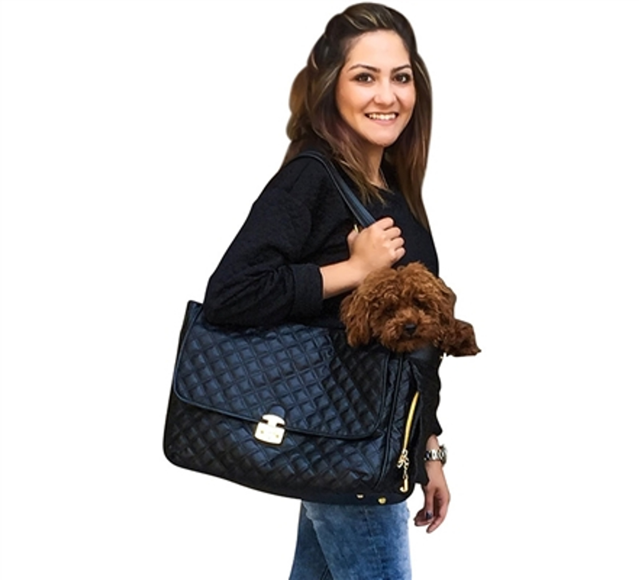 The Dog Squad Kate Quilted Carrier, Black