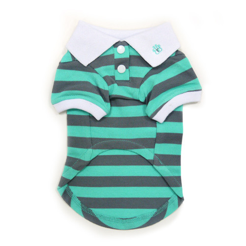 Stripe Polo Shirt Gray/Green