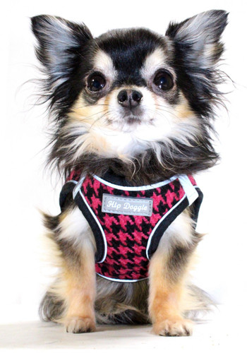 EZ Reflective Houndstooth Harness Vest - Pink/Black