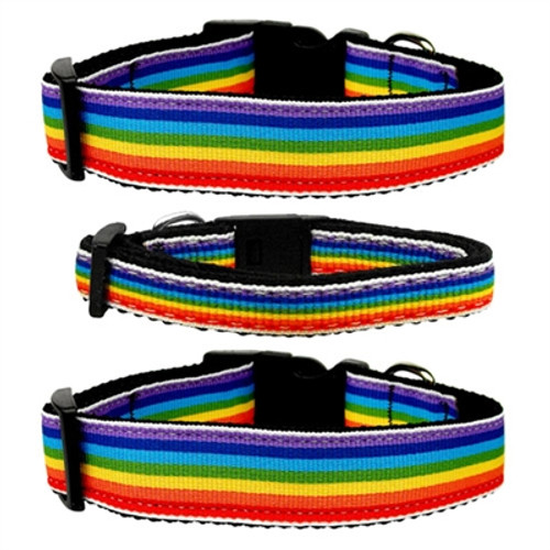 Rainbow Striped Nylon Collars