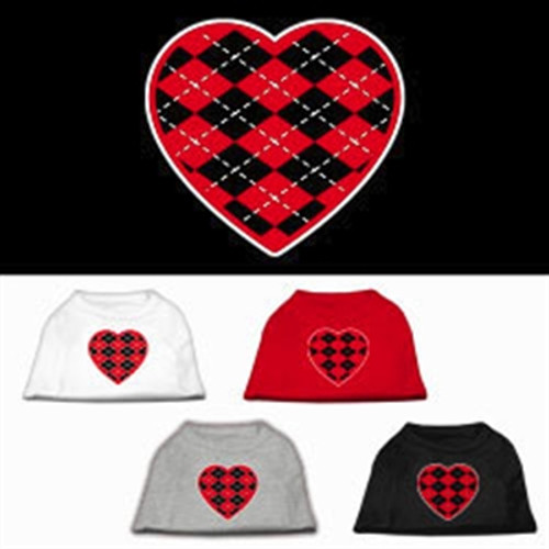 Red Argyle Heart Screen Printed Shirts