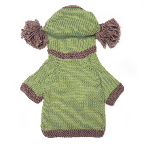 The Taylor - Green Hand Knit Dog Hoodie