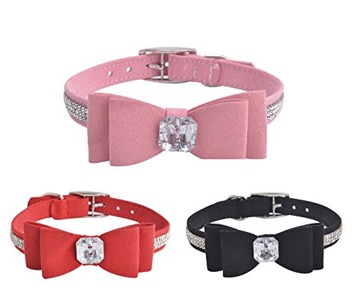 pink dog collar with bow