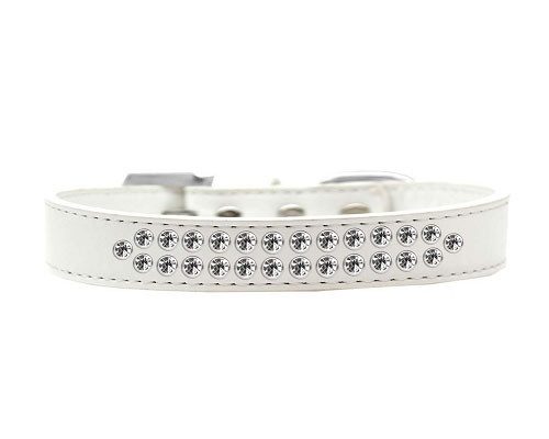 Two Row Clear Crystal Dog Collar