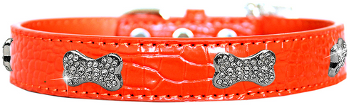 Croc Crystal Bone Dog Collar