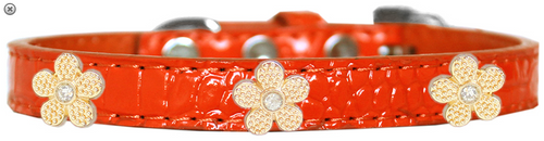 Gold Flower Widget Croc Dog Collar