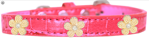 Gold Flower Widget Croc Dog Collar