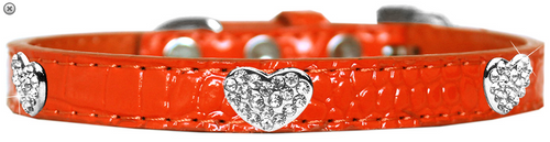 Croc Crystal Heart Dog Collar