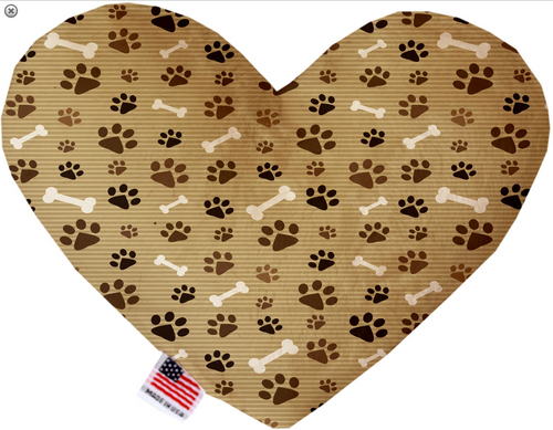 Mocha Paws and Bones Heart Dog Toy