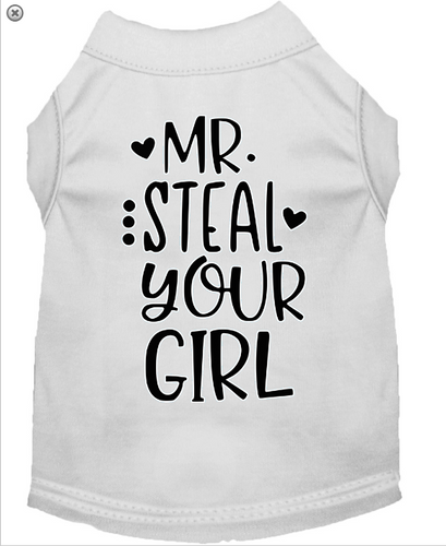 Mr. Steal your Girl Screen Print Dog Shirt