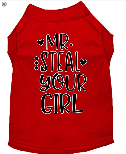 Mr. Steal your Girl Screen Print Dog Shirt