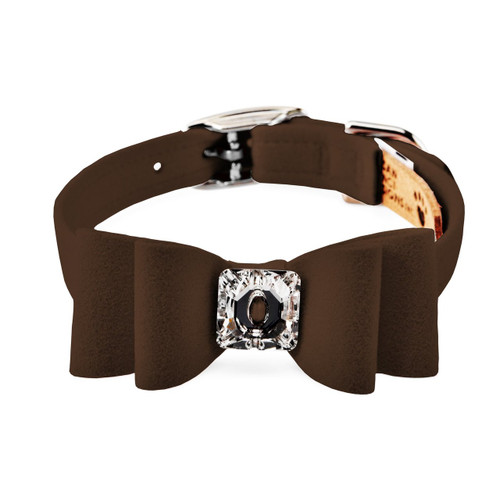 Luna Bowtique Brown Big Bow Collar