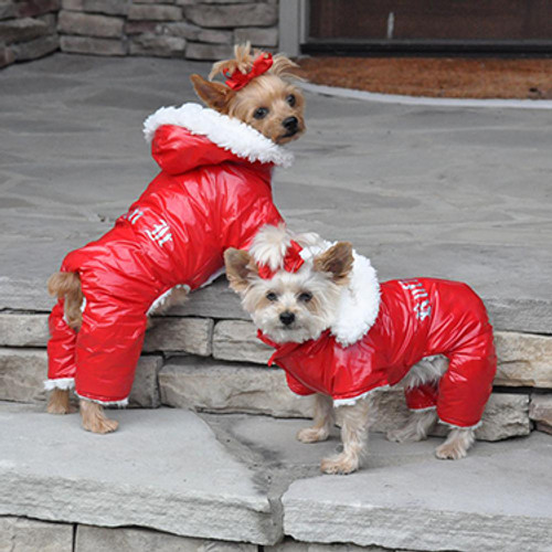 "Ruffin It" Red Snow Suit