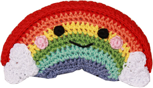 Magical Collection- Knit Knacks-Organic Cotton Small Dog Toy - Happy Rainbow