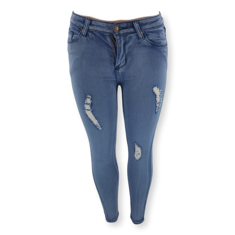 High-Rise Faded Light Wash Skinny Jeans 13-328