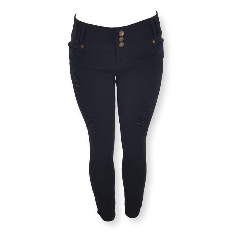 High Waisted Black Skinny Jeans 17-2226