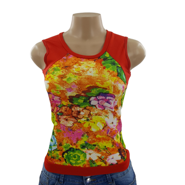 Floral Printed Sleeveless Top JE-955