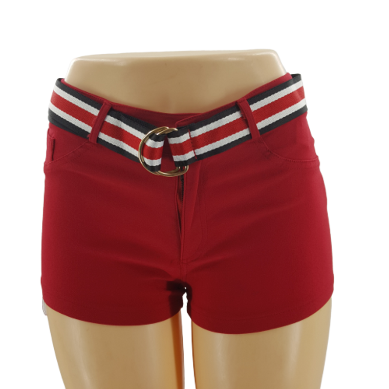 Red Shorts with Striped Belt 5943