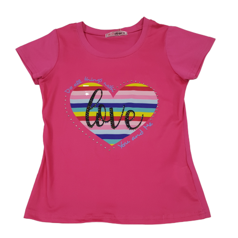 "Do All Things with Love" Heart Printed Tee 9882-1