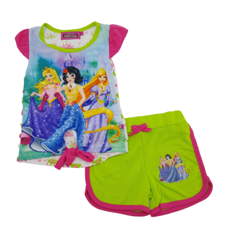 Princess Two Piece Set with Graphic Tee and Shorts GR-1757
