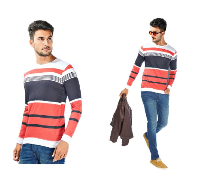 Striped Long Sleeve Crew Neck 2202