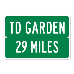 TD Garden Custom Distance Sign - Boston Celtics Fan Gift