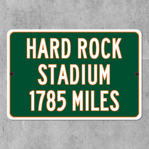 Hard Rock Stadium Custom Distance Sign - Miami Hurricanes Fan Gift