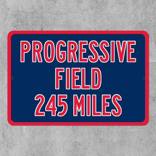 Progressive Field Custom Distance Sign - Cleveland Guardians Baseball Fan Gift