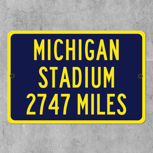 Michigan Stadium Custom Distance Sign - University of Michigan Wolverines Fan Gift
