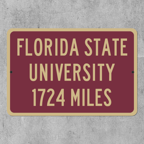 Florida State University Custom Distance Sign - Florida State Seminoles Fan Student Alumni Gift