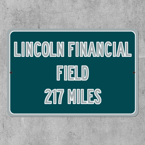 Lincoln Financial Field Custom Distance Highway Sign - Philadelphia Eagles Football Fan Gift
